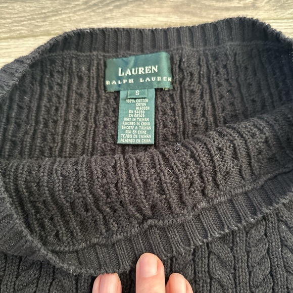 Ralph Lauren Black Cable Knit Sweater - Picture 2 of 2